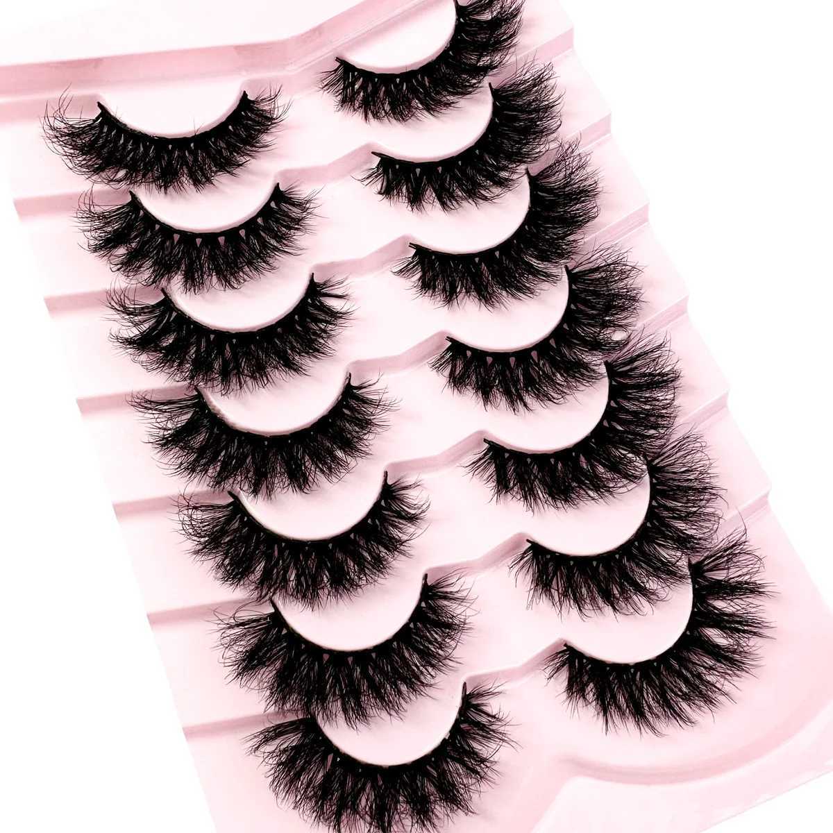 3D Mink Lashes Cat Eyelashes Fluffy Wispy Volume Lashes Natural Feathery Effect Lightweight Flexible Band Fake Lashes Z250730