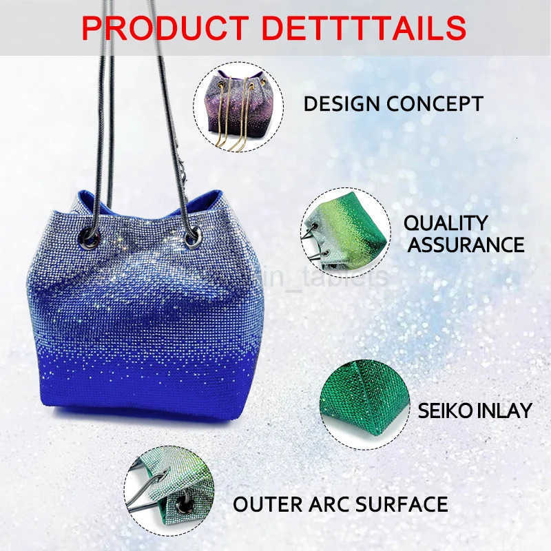 2025 Latest Italian Design Luxury Shiny Wedding Party Ladies Handbag High Quality Diamond Tote Evening Bag M250730