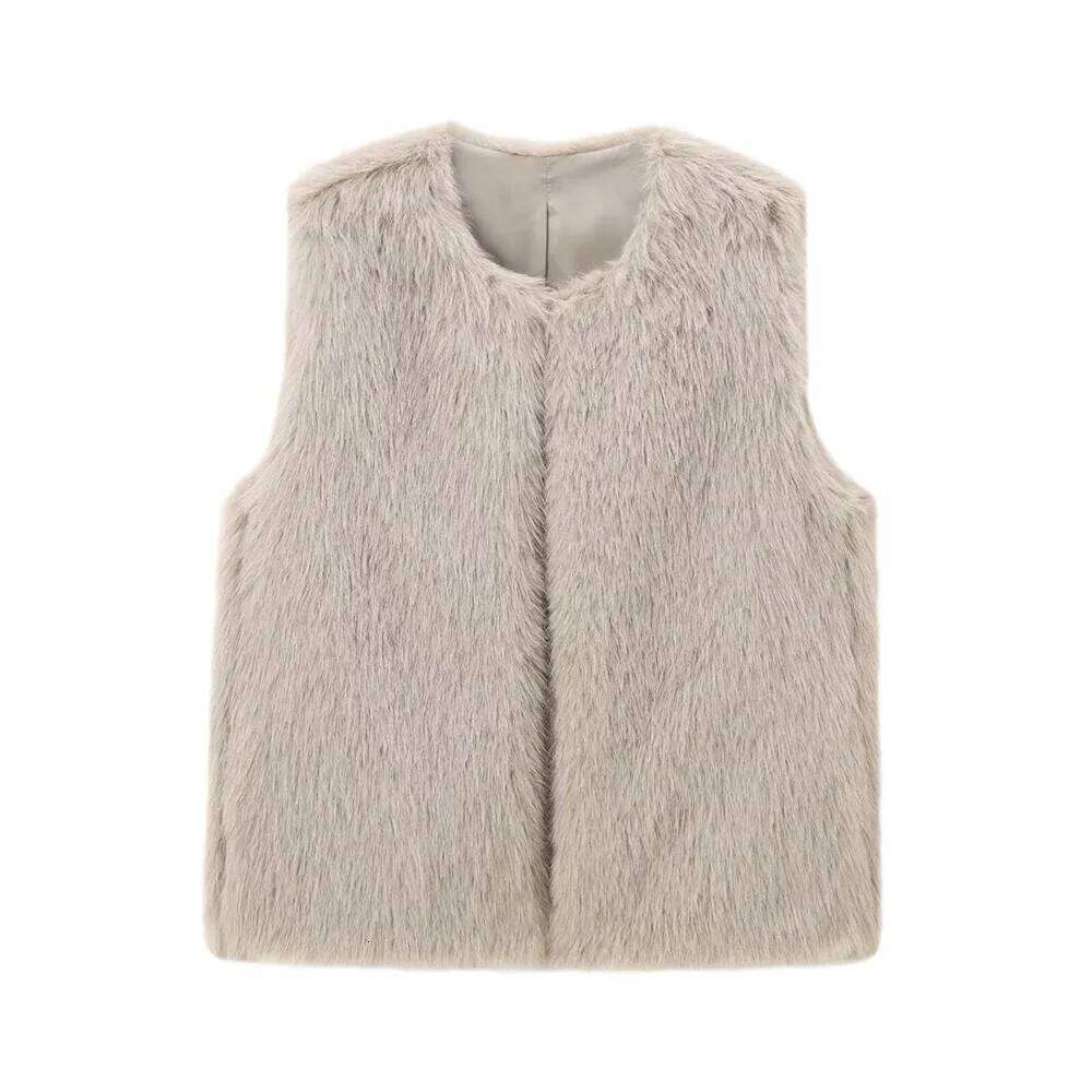 Autumn Winter New Fashionable Women's Clothing Casual Elegant Design Sense European And American Style Faux Fur Effect Vest