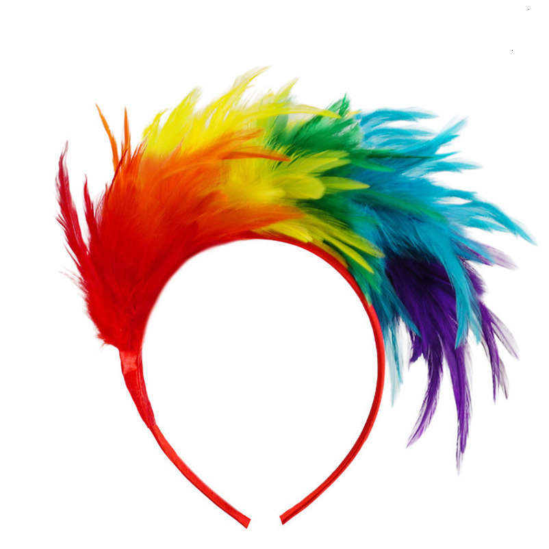 Feather Hair Accessories Props Carnival Party Performance Dance Colorful Headband Decoration