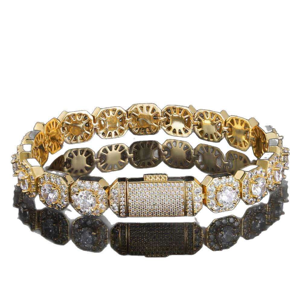 Reverse Love Pool CP Same Style Copper Zircon 10mm Sugar Cube Creative Design Hip-Hop Personality Rock Candy Bracelet