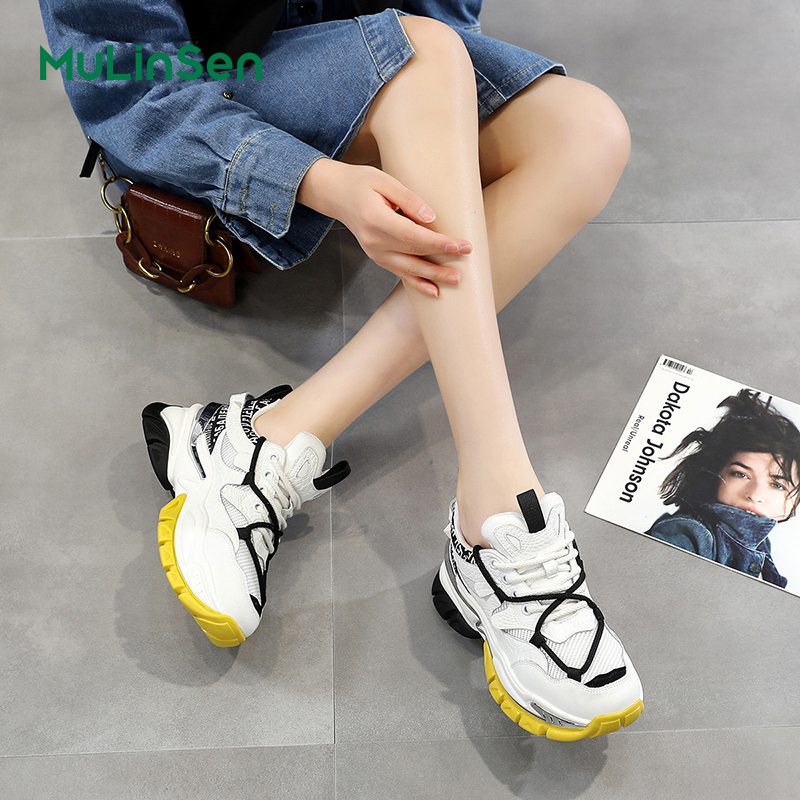 Mulinsen dad shoes women's 2025 new spring and autumn leisure breathable mesh dopamine versatile summer lightweight sports running shoes