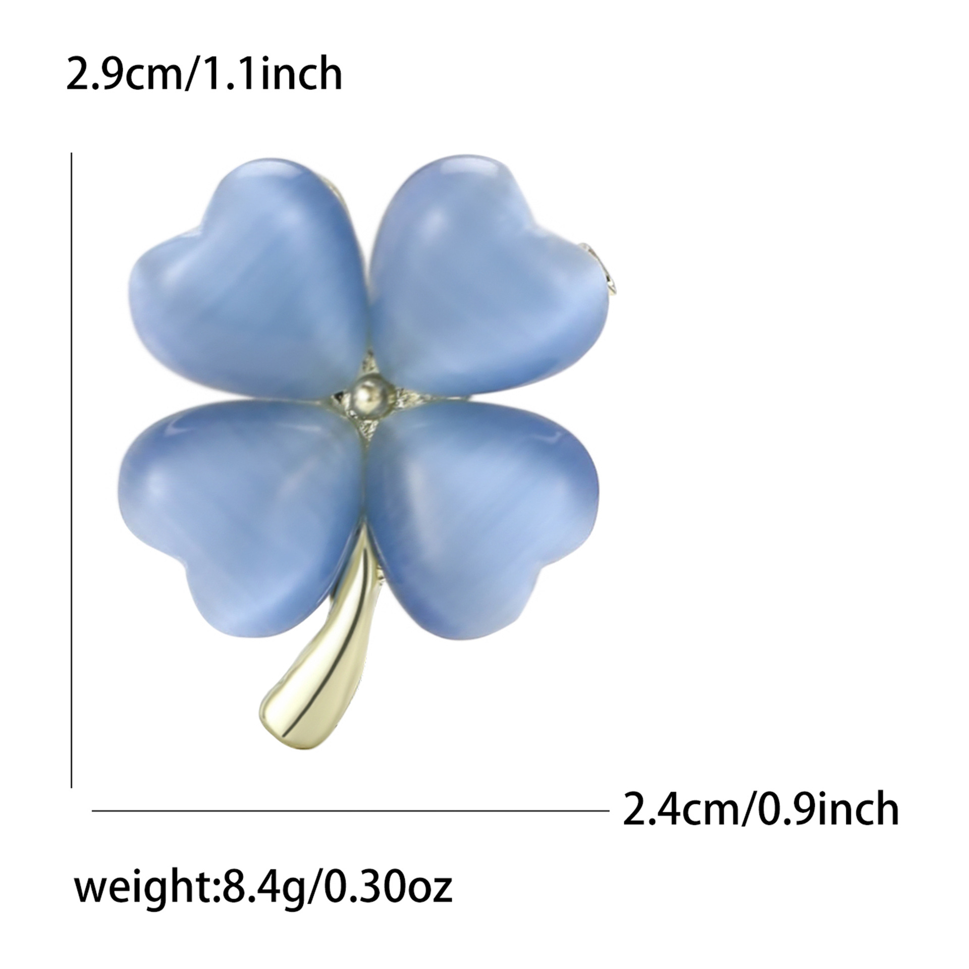 Gold Tone Four - Leaf Clover Brooch With Pearl - Like Petals Elegant Daily Jewelry And Gift For Her High Quality And Stylish Jewelry