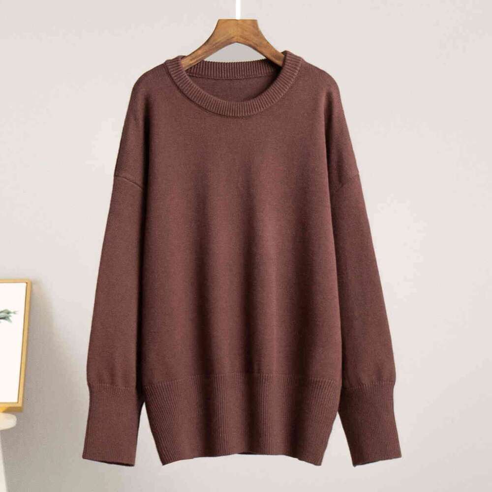 Designer Clothing 2025 Winter Women's Oversize Sweater Bury O-Neck Vintage Pullover Jumper Basic Gray Female Warm Knitted Sweaters For Women