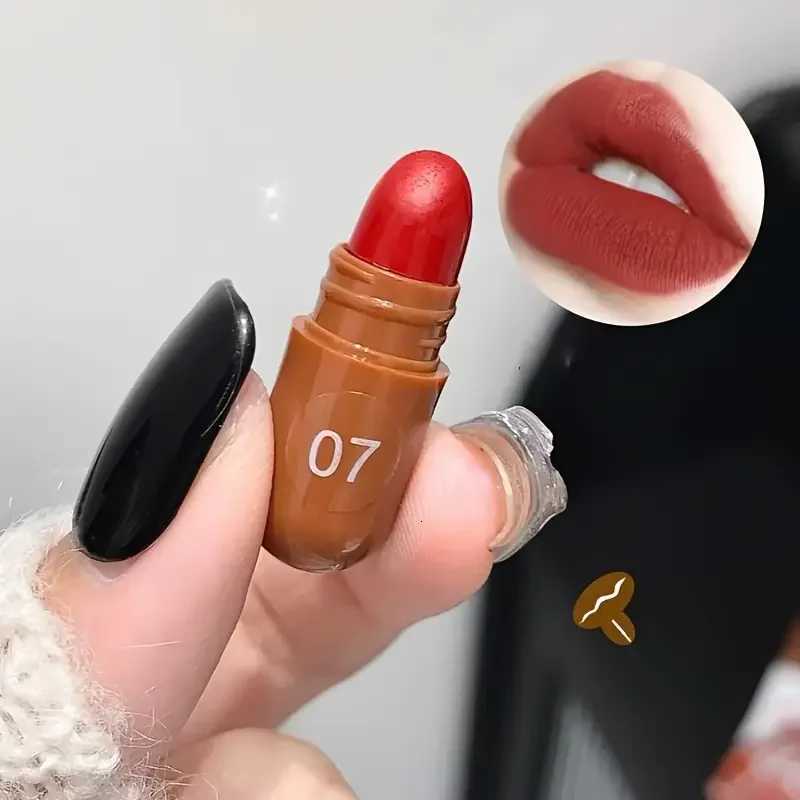 10Pcs Chocolate Mini Lipstick Set Long-Lasting Matte Velvet Lipstick Creamy Texture Non-Sticky Cup Design for All Skin Types G250729