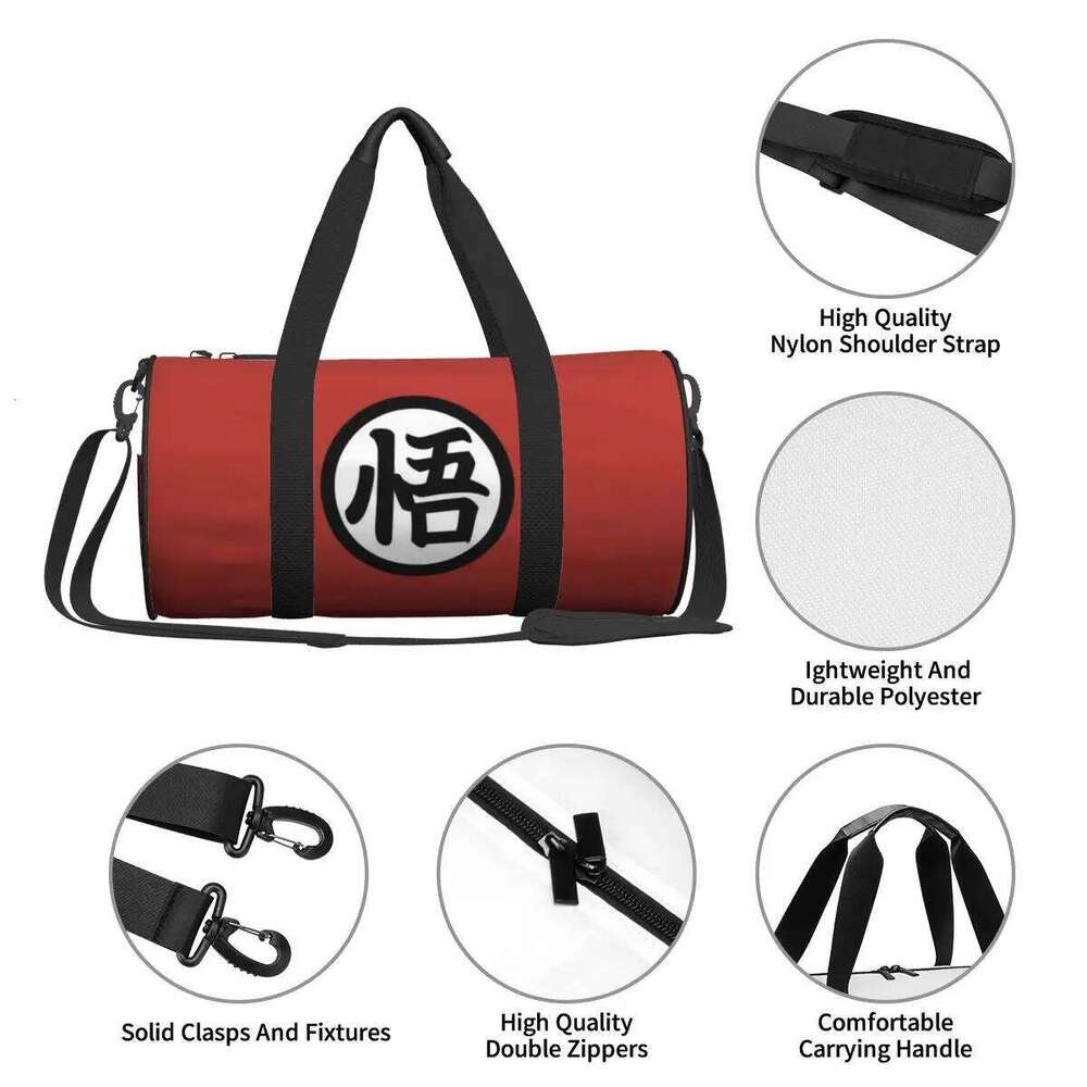 Round Large Capacity Japaness D-Dragon Anime Kawaii Travel Duffel Bag, Handheld travel bag, lightweight storage lage bag