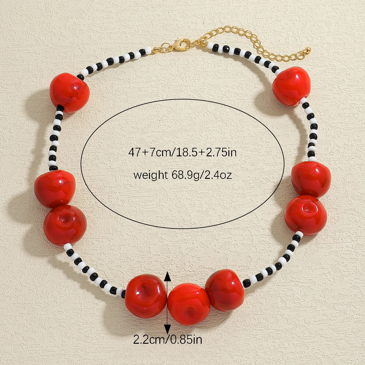 ZAA Women Necklaces Jewelry 2025 Trend Cherry Pendant Summer Boho Resin Beaded Choker Fashion Holiday Party Accessories 250729