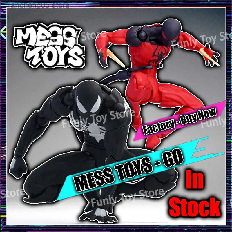In Stock Mess Toys Spider Man Symbiote Kaine Messtoys Black Suit Scarlet Spider Anime Action Figure Gift Toys L250730
