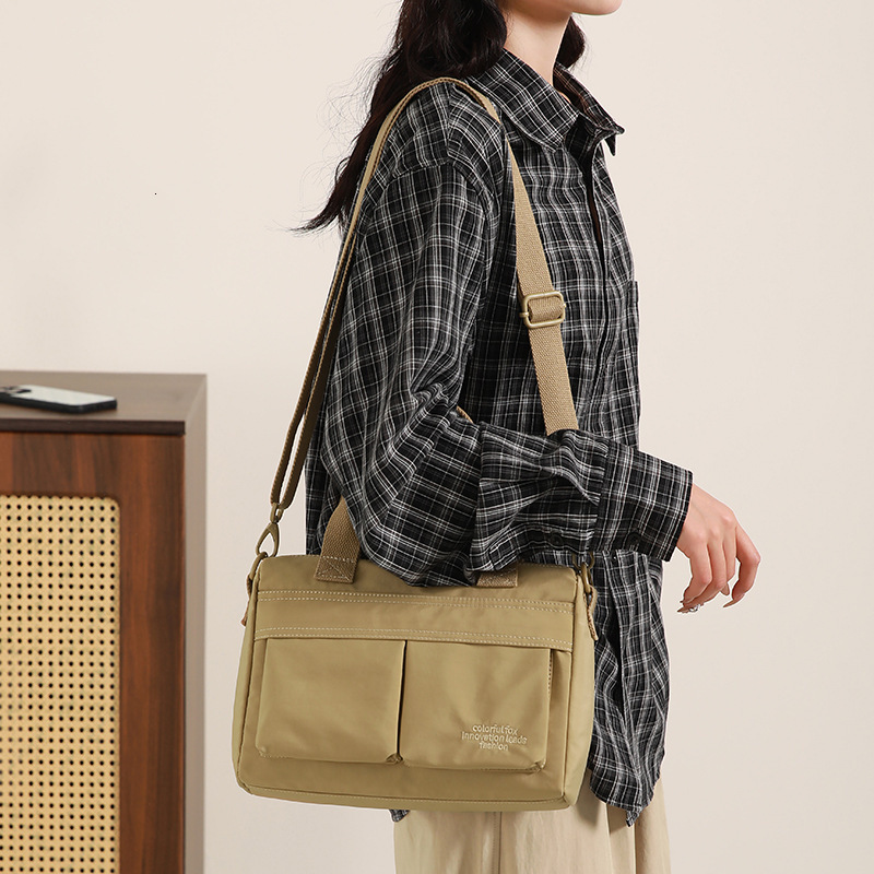 Colorful Fox2025 New Nylon Water-Resistant Handheld Briefcase Single Shoulder Crossbody Women Multi-Compartment Tote Bag ddmymoon