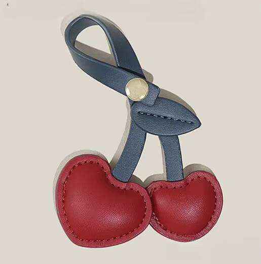 Charming Cherry Keychain - Vintage Leather Bag Charm for Women, Cute Fruit Decor in 5 Colors, Perfect Gift for Girls & Teens