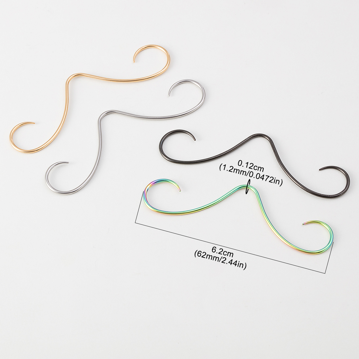 Wholesale of stainless steel beard curved hook nose spacer earrings and body piercing accessories