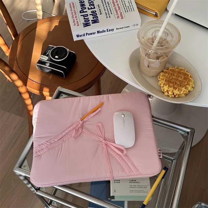 ute Bow Laptop Sle Fluffy Padded Bag for Books Samsung Dell Huai 13.3 13.6 14 15 15.6 16 iPad 9-11 Inch Tablet Pouch y250730