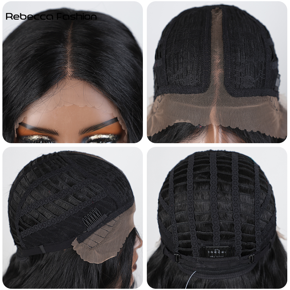 Rebecca Fashion Hair Synthetic Lace Front Wig Long Deep Wavy 30 Inch Ombre Blonde Ginger Lace Wigs For Black Women Heat Resistant Cosplay Wigs