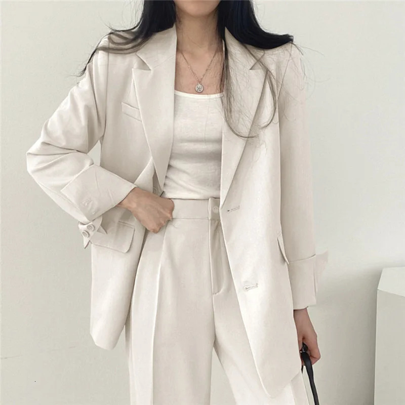 Spring and Autumn Suits with Temperament Versatility Slim Fit Wideleg Pants Suit Women 250729