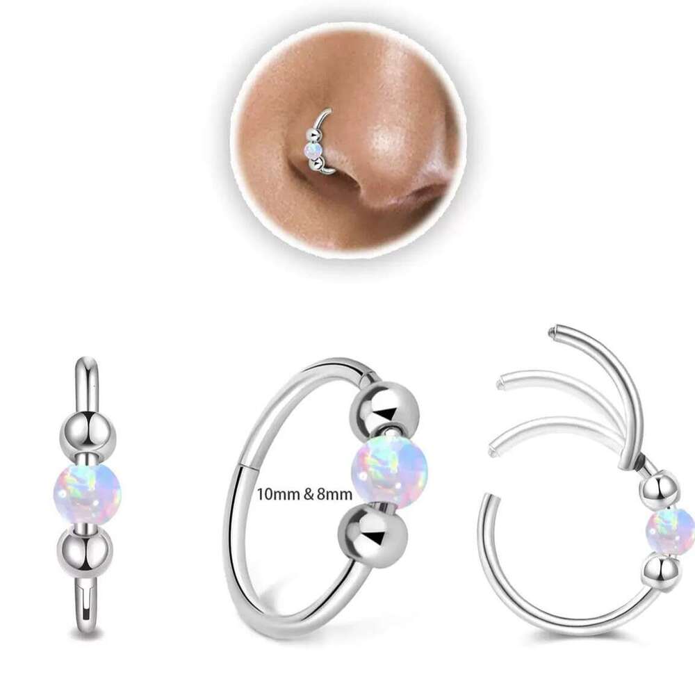 18G Hinged Spiral Nose Ring for Women, Rook, Helix, Cartilage, Dath, Tragus New Product