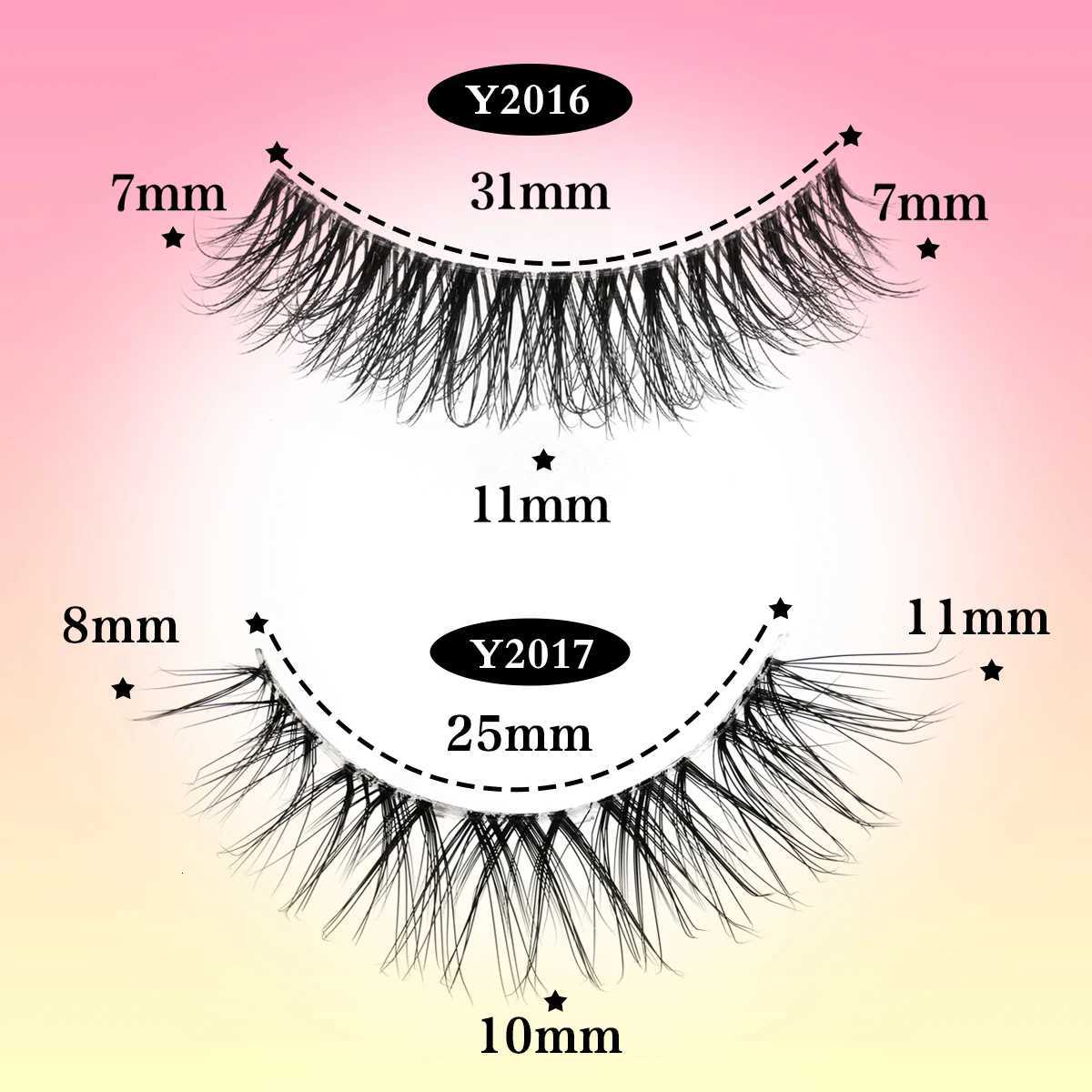 3/10 Pairs Cat Eye False Eyelashes Extension Soft Faux Cils Makeup Fluffy Fake Eyelash Handmade Natural Long 3D Mink Half Lashes Z250730