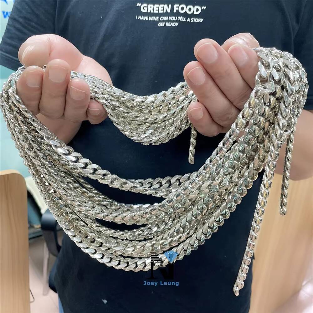 Buss Down No Fade Handcrafted Work Miami Cuban Thick 12mm Iced Out Moissanite Lock Solid Cuban Chain Cuban Link