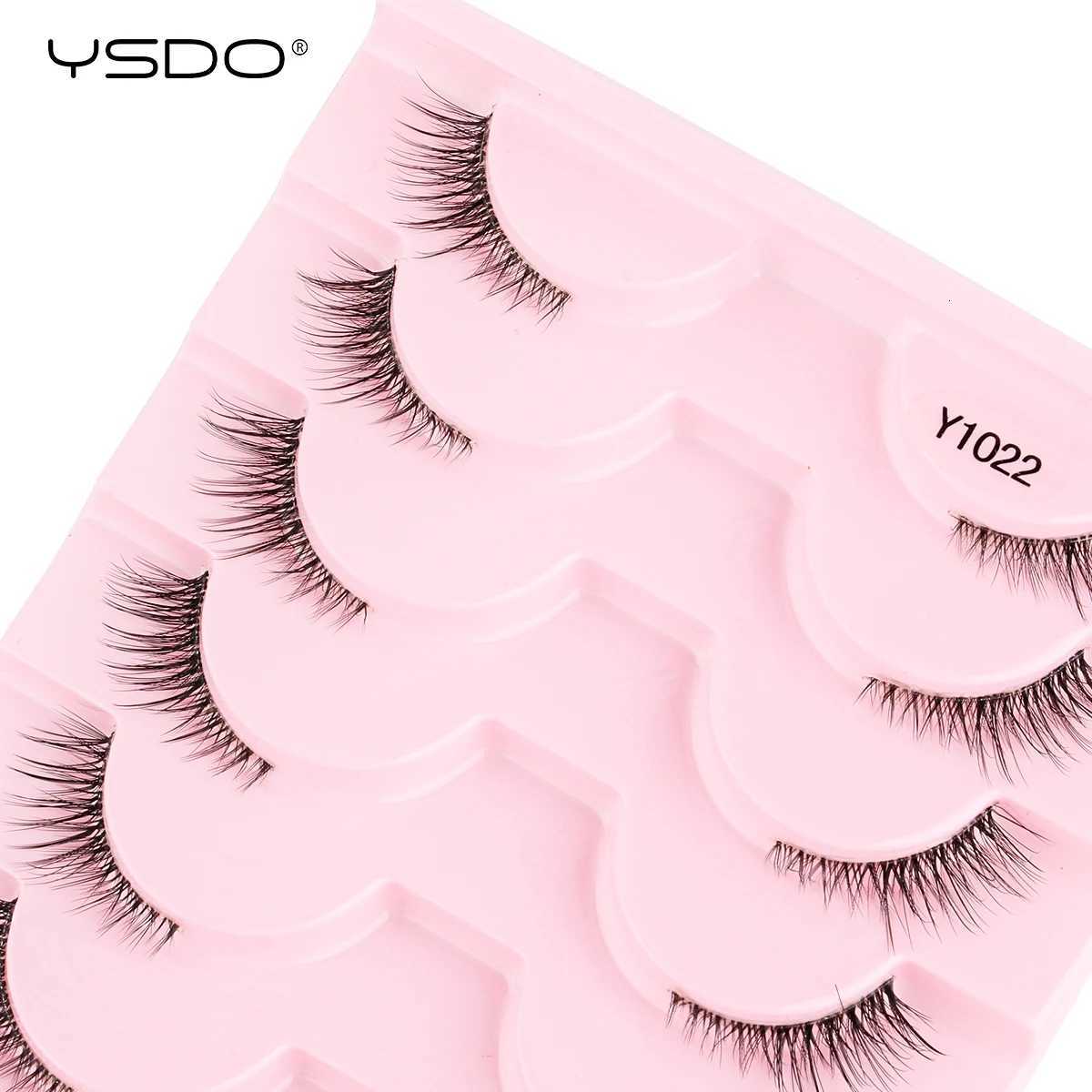 3/10 Pairs Fox Eye Lashes 3D Mink Natural Lashes Soft Cat Eye Lashes Extension Fluffy Lashes Makeup Half Eyelashes Z250730