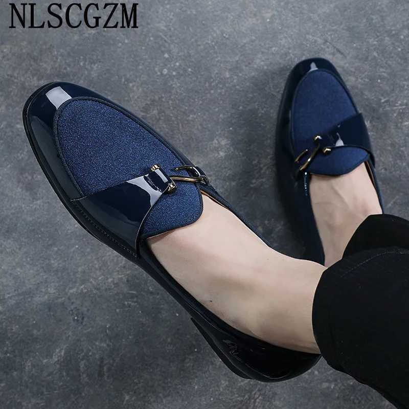 Patent Leather Loafers Men Dress Shoes Leather Italian Oxford Shoes for Men Wedding Dress Formal Slip-on Shoes Men Off 2025 Y250730