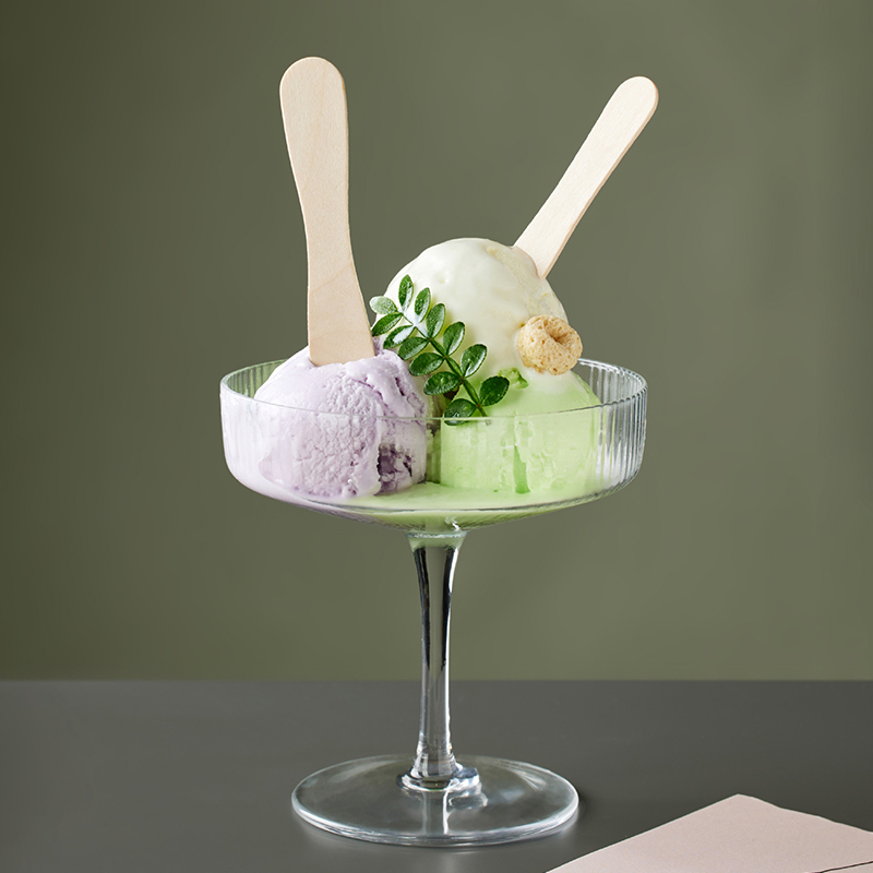 Single-use Frozen Popsicle Spoons for Ice Cream & Yogurt natural wood-94mm long