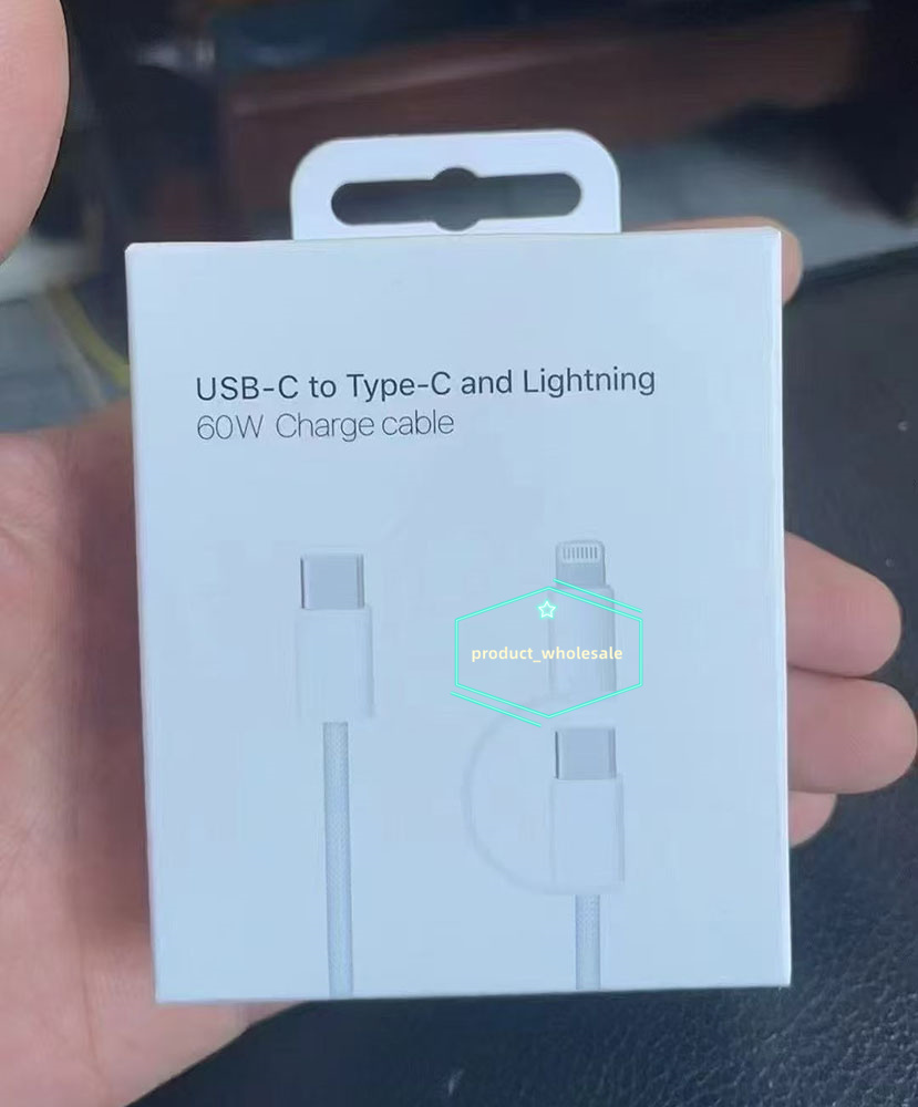 2 in 1 60W Braided PD iPhone Fast Charging Cables 1m 3FT USB C to Type C Cable Charging Cords Quick Phone Charger Cord iPhone Cable for iPhone 16 15 14 13 12 11 X Plus Pro Max