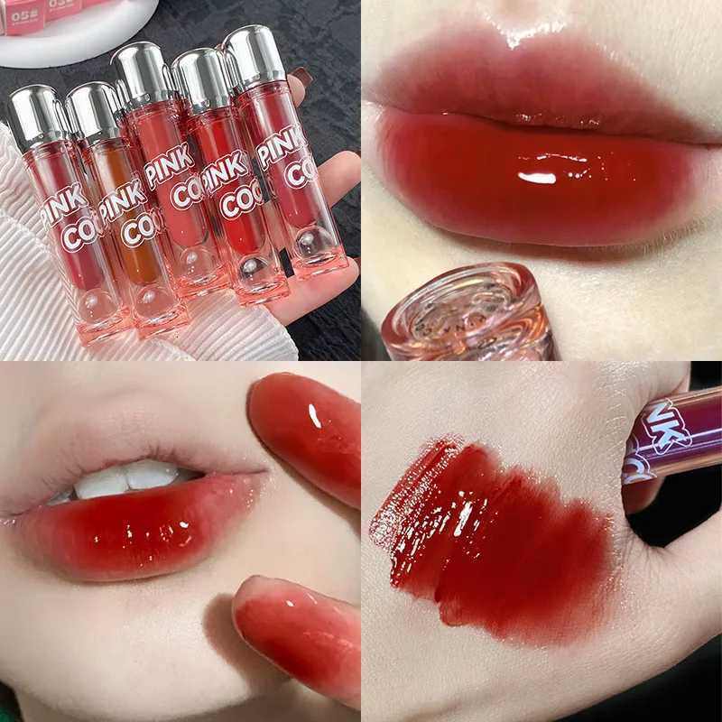 Pink Coco Mirror Water Lip Gloss Lip Glaze Moisturizing Liquid Lipstick Clear Tint Makeup Korean Lip Balm Women Cosmetics G250729