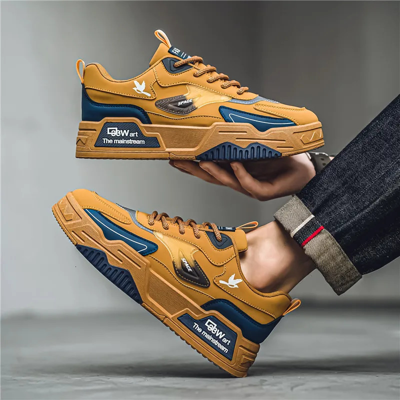 Autumn Casual Sports Shoes Mens Leather Low-Top Fashion Trend Easiest for Match Running Shoes Mens Skateboard Shoes Suitable for Outdoor Sports 250725