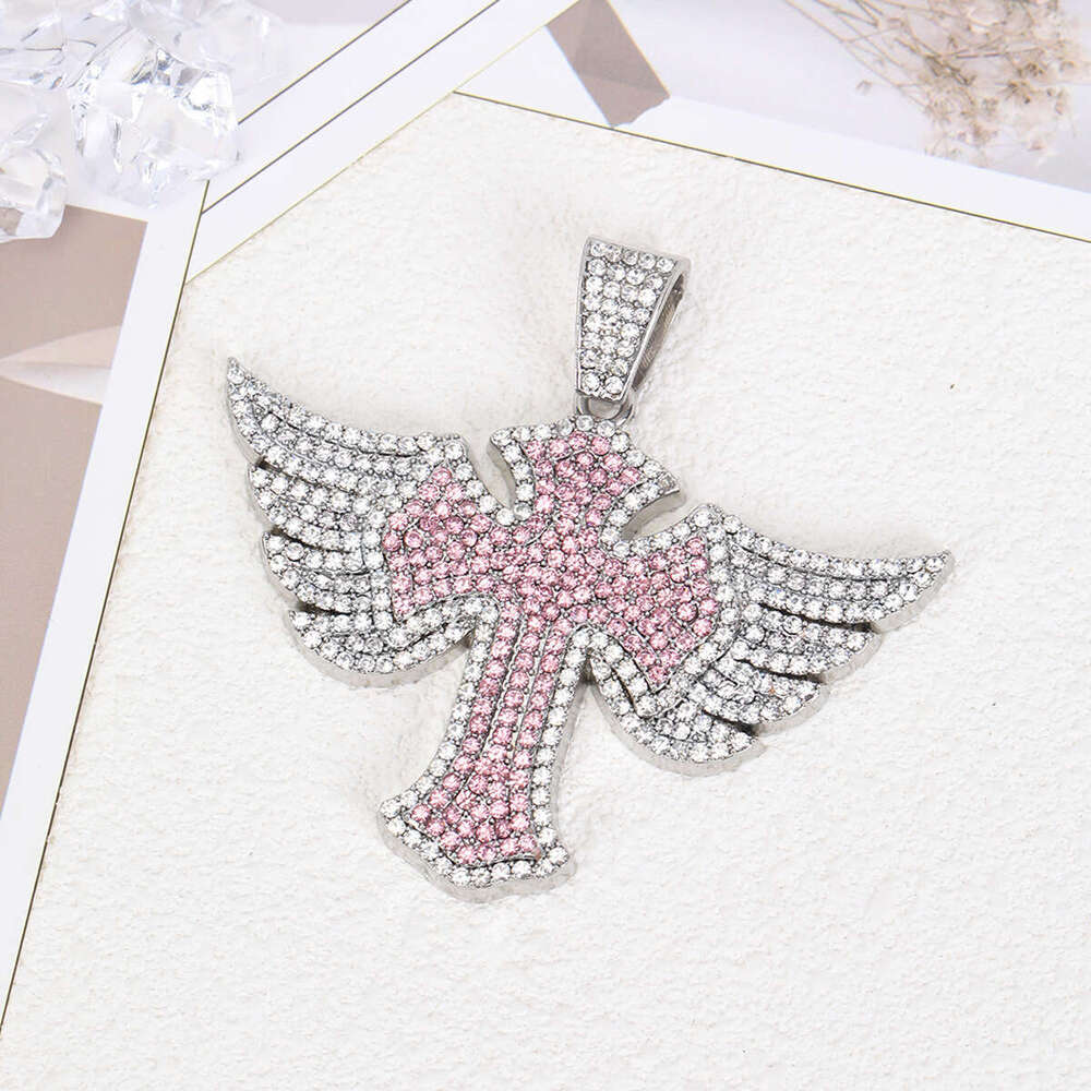 Full Dia Multi-color Angel Wings fashion Creative Alloy Necklace Pendant
