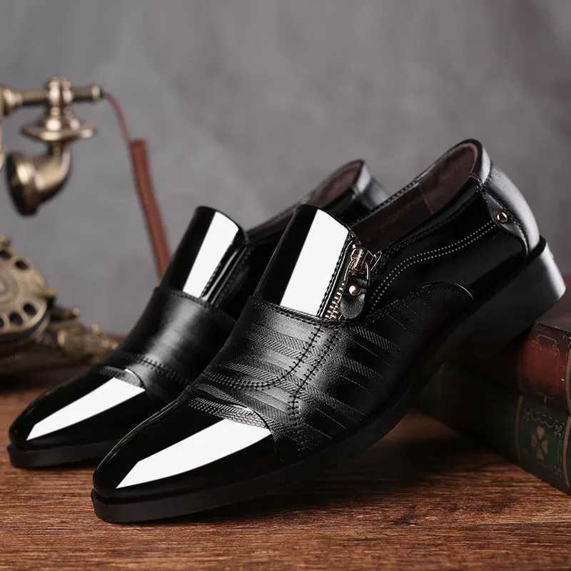 Classic Business Mens Dress Shoes Fion Elegant Formal Wedding Shoes Men Slip on Off Oxford Shoes for Men Black Y250730