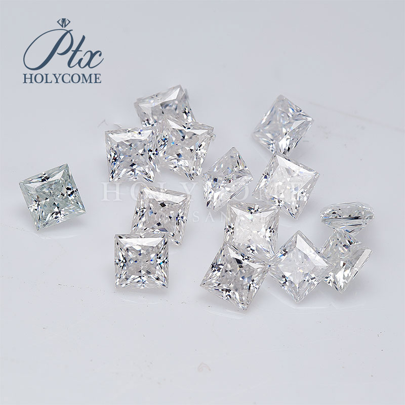 Full Size Rare Princess Cut Moissanite Loose Stone GRA Certified Synthetic Gems 1ct-10ct D Color VVS1 Loose Beads for Women's Jewelry Diamond Rin