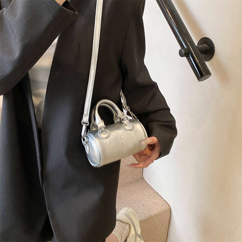 Trendy Fashionable Unique Mini Handheld Cylinder Coin Purse Korean Style Casual Design Sweet Crossbody Bag