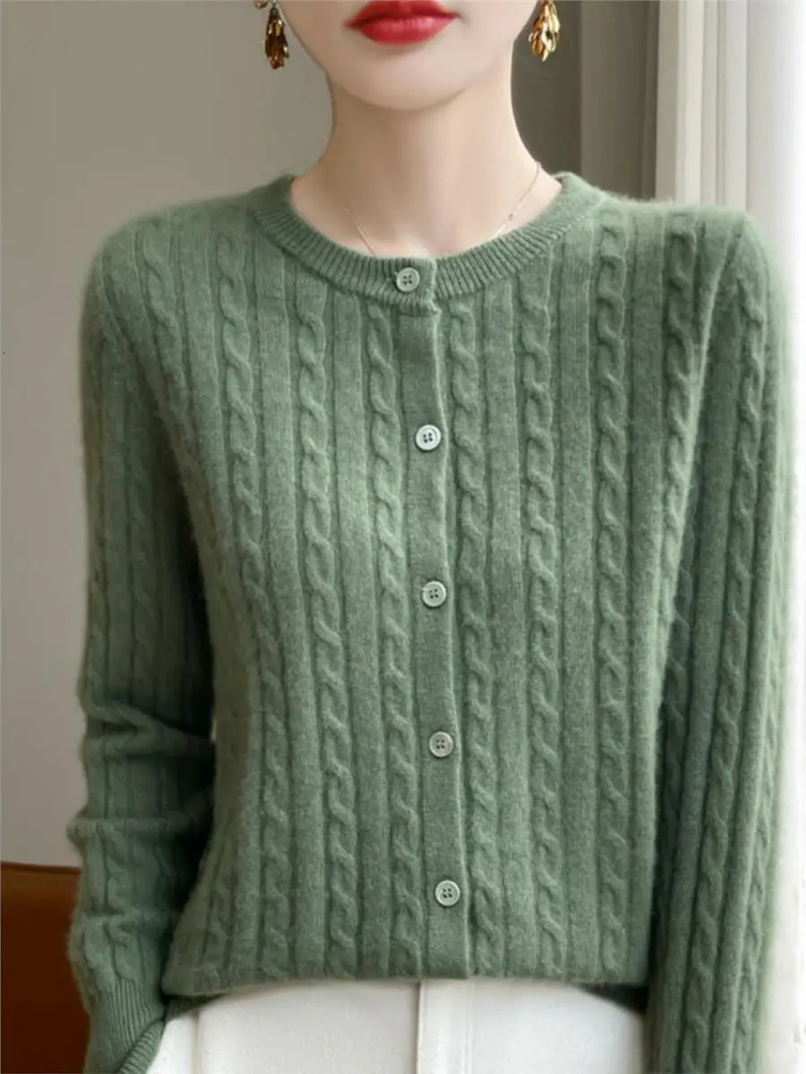 Autumn Winter Women Cardigans Oneck Solid Sweater Spring Long Sleeve Single Breasted Knit White Fashion Korean Jumper 250730