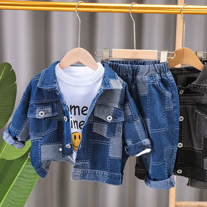 2-10 Yrs Baby Girl Boys Denim Jeans Set Spring Autumn Childrens Fashion CoatJeans Boy Kid Casual Loose Two Piece Set 250729