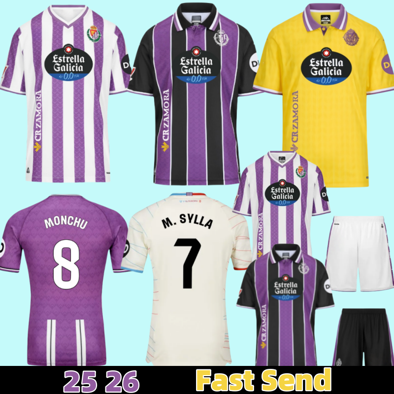 fans 25 26 Real Valladolid soccer jersey men kids kit MORO KIKE PEREZ MARCOS ANDRE Plano L. Olaza R.Alcaraz 2025 2026 football shirt
