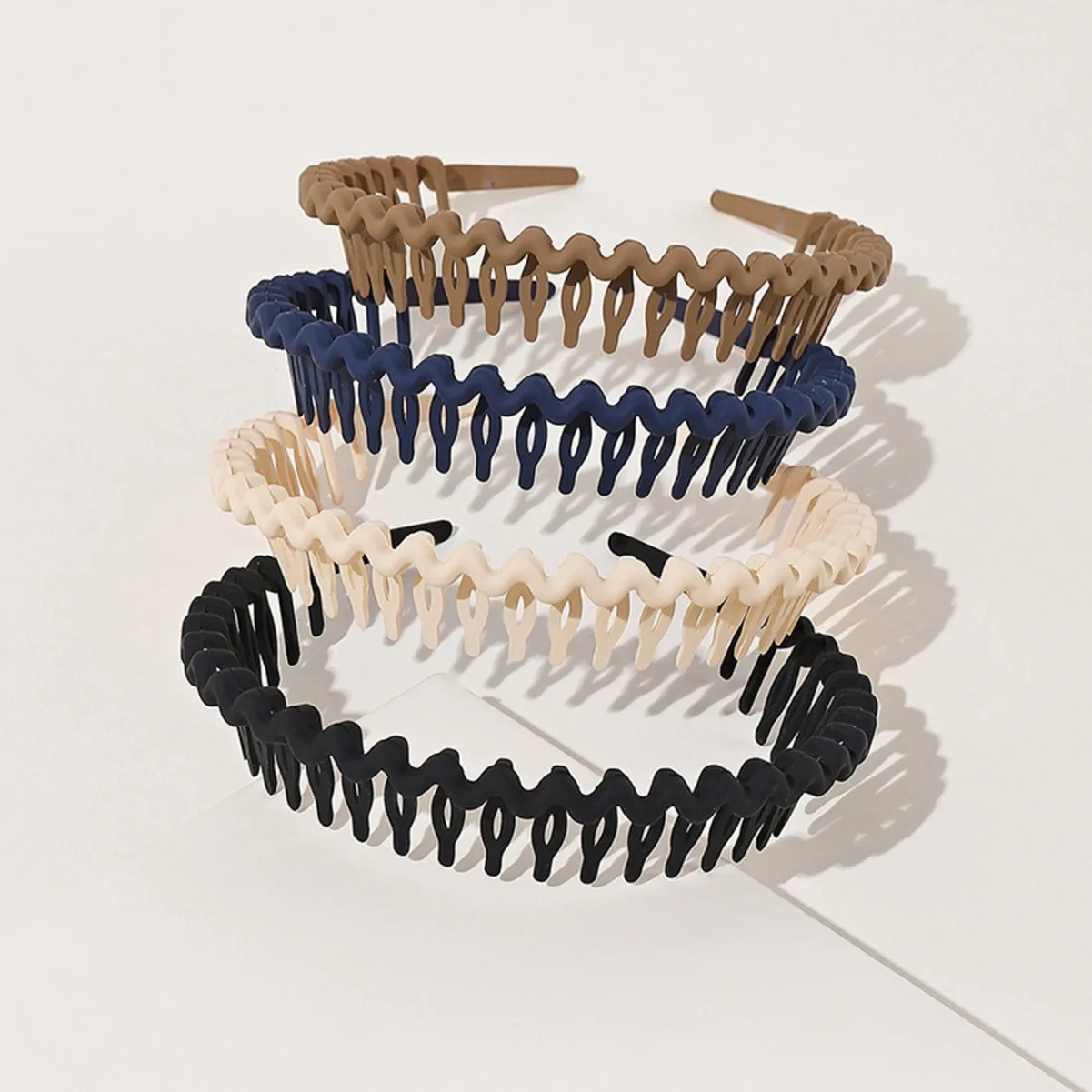 4PCS Press Type Face Wash with Teeth Anti Slip Broken Hair Pressure Headband Summer Womens Bundle Clip Set 250716