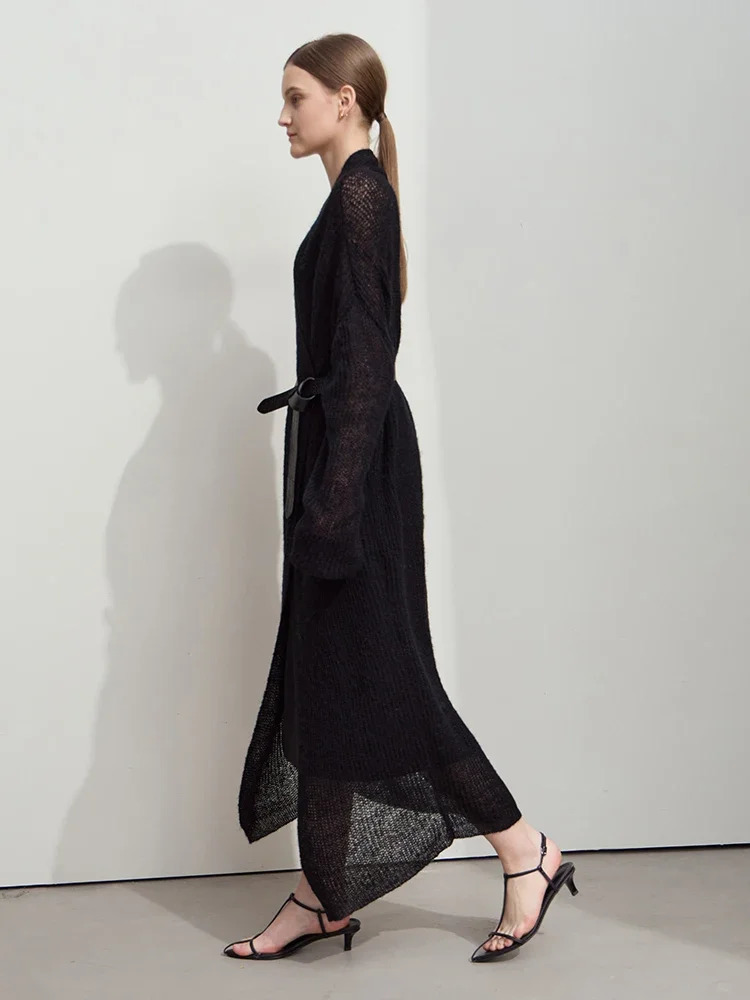 AMII Minimalist Long Sweater Cardigan For Women Spring Casual Office Lady Knitted Coats Loose Female 12551045 250730