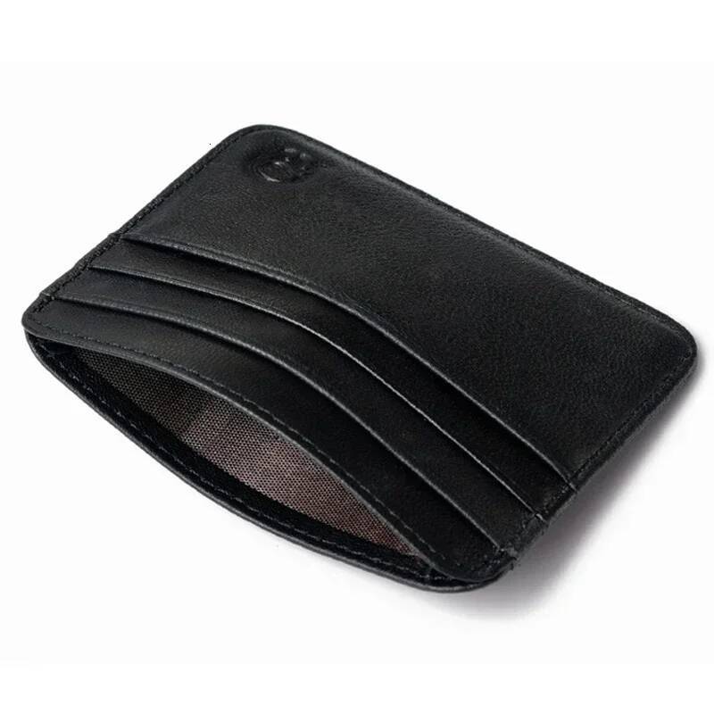 Retro First Layer Cowhide Bag With 7 Slot Super Thin 100% Real Leather Bank Card Holder Coin Purse Sort Wallet