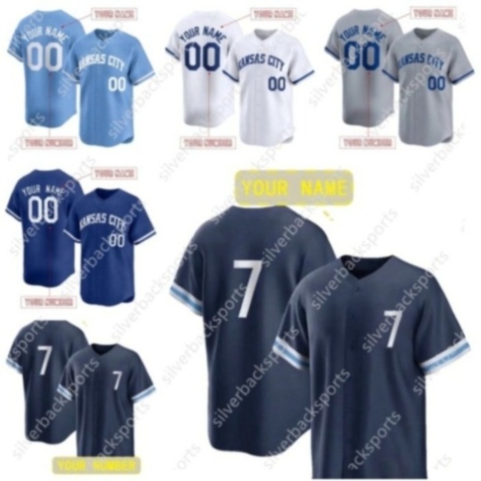 7 Bobby Witt Jr. 55 Cole Ragans Custom Baseball Jersey Salvador Perez Stitched Personalized Customized Jerseys Vinnie Pasquantino Custom Any Number Name ed