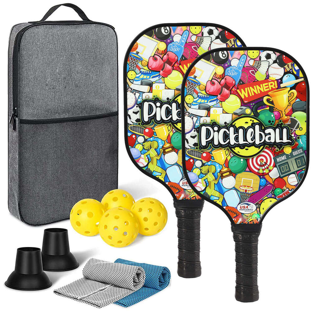 Fiber Ball Picker Ice Towel Gift Set Outdoor Sports Carbon Pickleball Racket