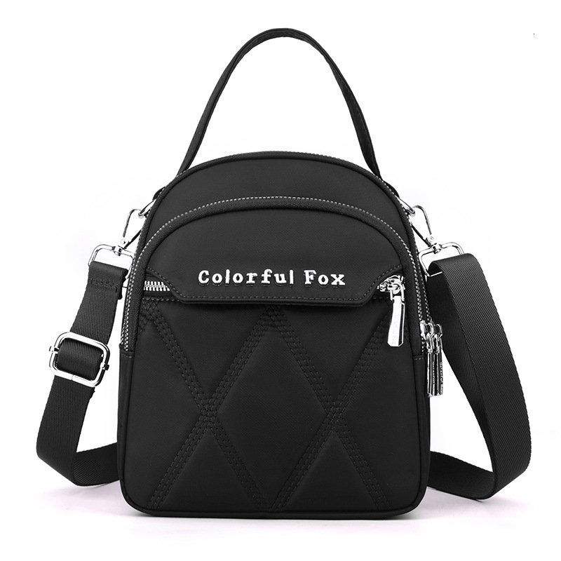 Colorful Fox Korean Version Multi-layer Shoulder for Women Outdoor Casual Embroidered Crossbody Bag Key Coin Handbag ddmymoon