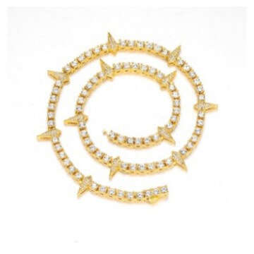 Inlaid Dia Square Creative Irregular Design Alloy Jewelry Fashion Trendy Necklace