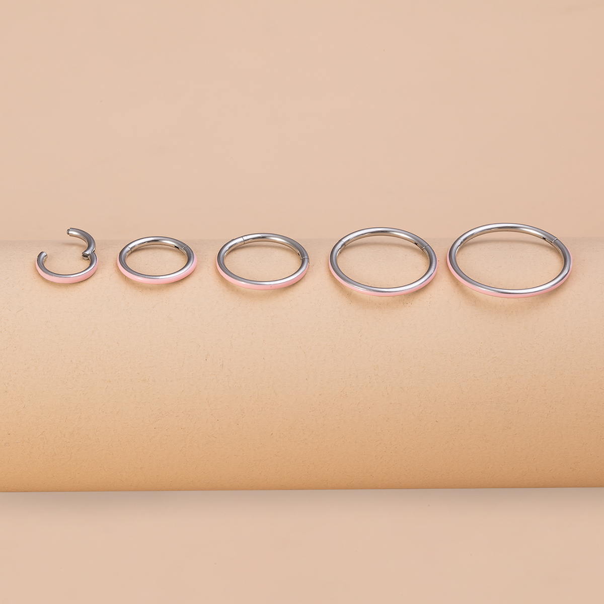 Stainless steel four-color drip glue hinge ring earrings, wholesale of body piercing accessories