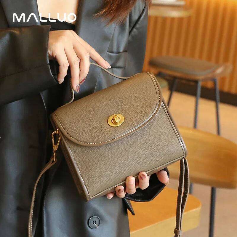 Luxury designer niche women's cow leather single shoulder fashion retro small square portable casual messenger bag