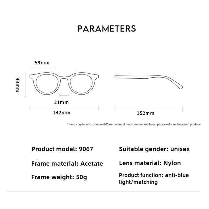 TAORED Korean Styles Small Square for Women and Men Trendy Fashion Handmade Acetate Nylon Lens Designer Sunglasses