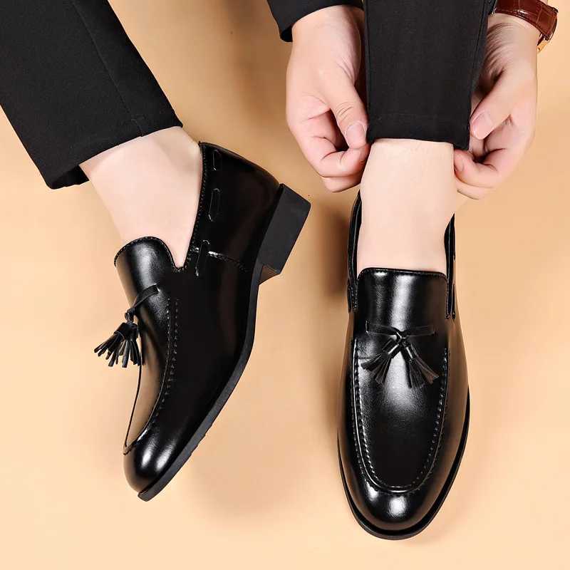 Mens Dress Shoes New PU Leather Fion Shoe for Men Large Size Business Formal Casual Shoes Slip-on Wedding Men Shoes Zapatos Y250730