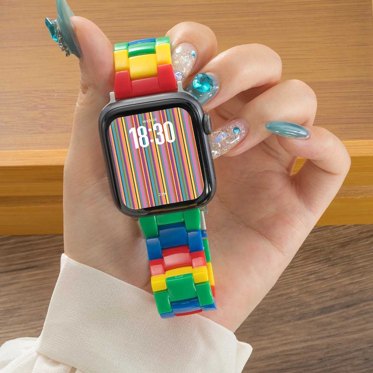 Korean Can Resin Band for ple tra 2 49mm 7 8 9 10 41 45 40mm 42 44mm Str Wen Bracelet for I 6 SE 5 Y250730