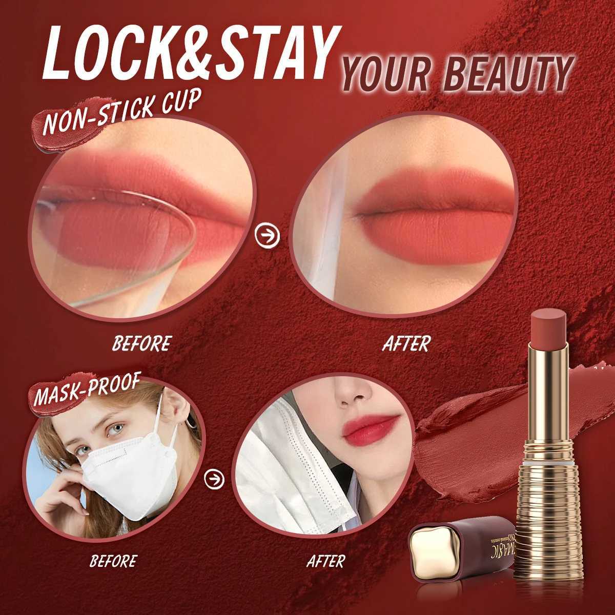 imagiC Lipstick Matte Long Lasting No-Stick Lipstick Waterproof Makeup Lip Stick Smudge-Free Classic Highly Pigmented Lip Tint G250729