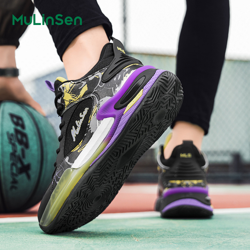 Mulinsen men's shoes summer mesh breathable basketball sports shoes men's shock absorption youth student casual trendy shoes