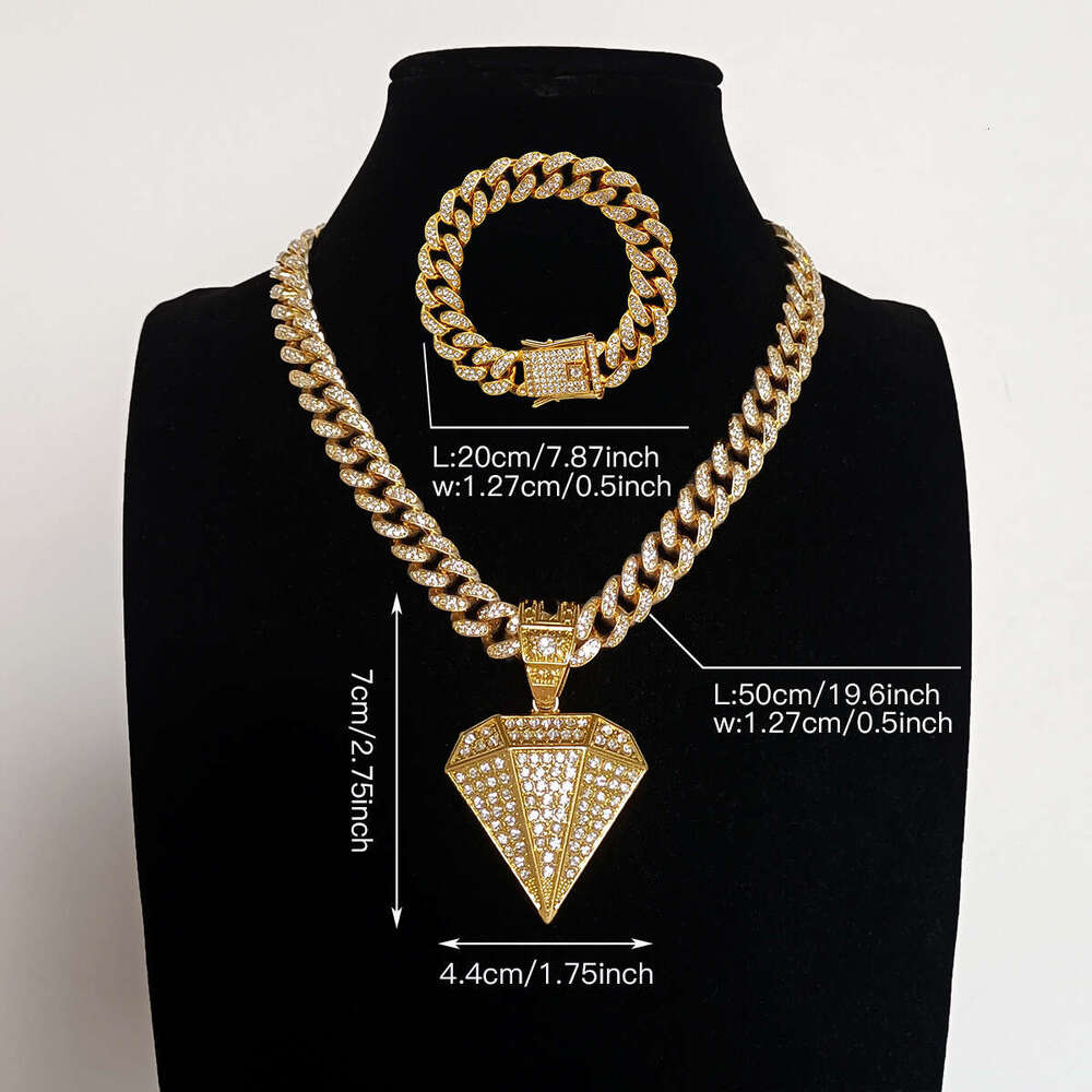 Creative New Cuban for Men and Women, Cool Hip-Hop Rapper Personality Trendy Men's Necklace