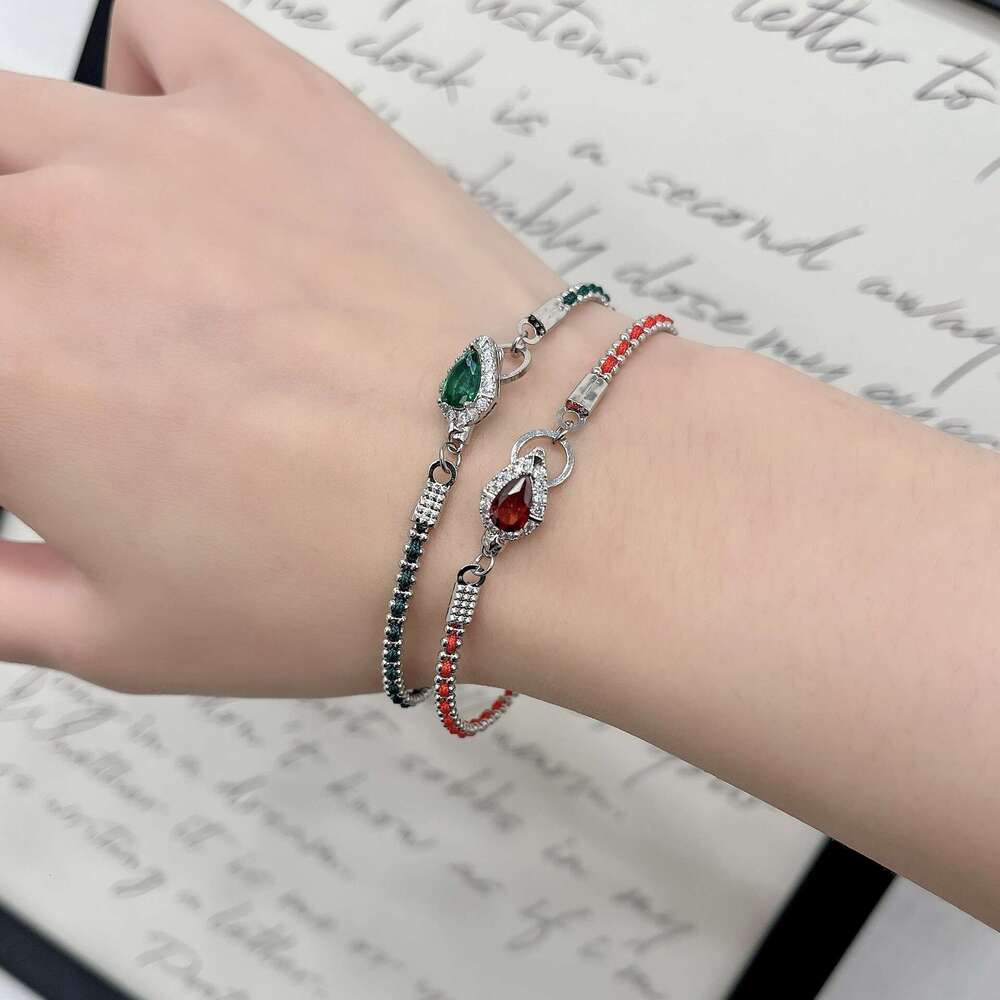 Year of the Zodiac Red Emerald Snake Rope Braided Bracelet for Women New Chinese Style Light Trendy Jewelry 2d5